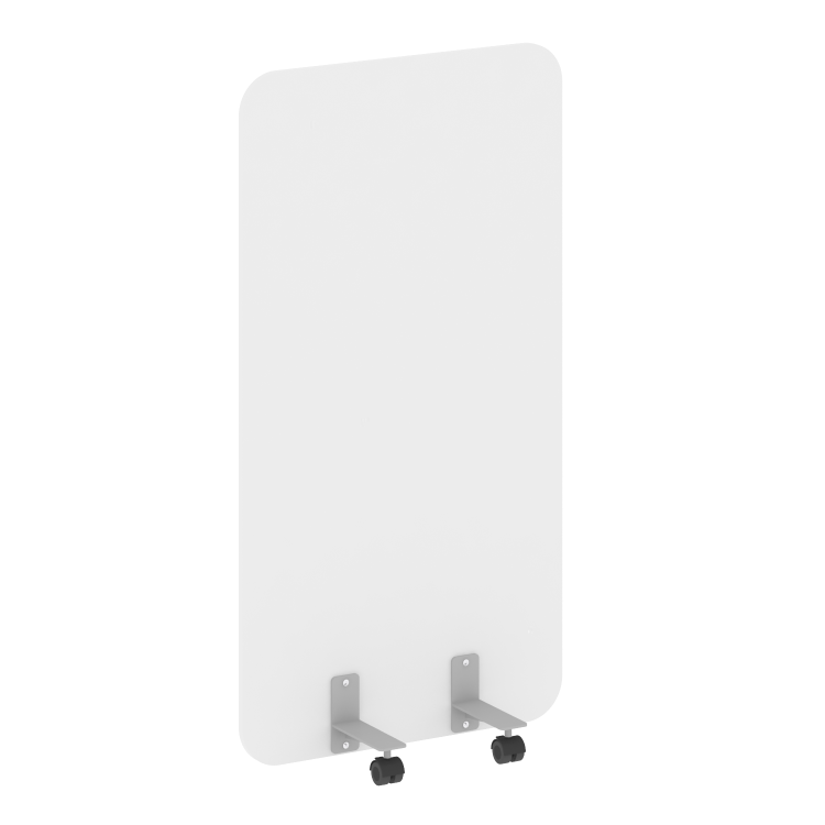 R-line Перегородка на металлических опорах, на роликах DP.R-80-150 Белый Бриллиант/Металл Серый 800*