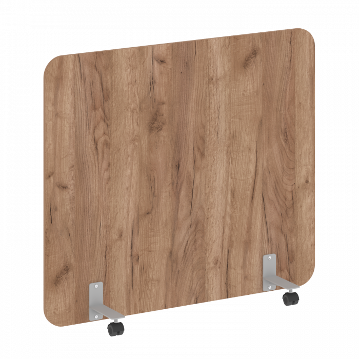 Р-лайн Перегородка на металлических опорах, на роликах DP.R-140-120 Дуб Табак/Металл Серый 1400*18*1