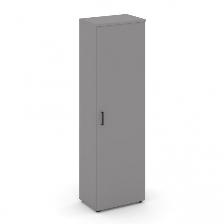 Стайл Проджект Гардероб узкий неглубокий SN.GB-001 Серый Пепел/Черный Ручки 600*400*1982