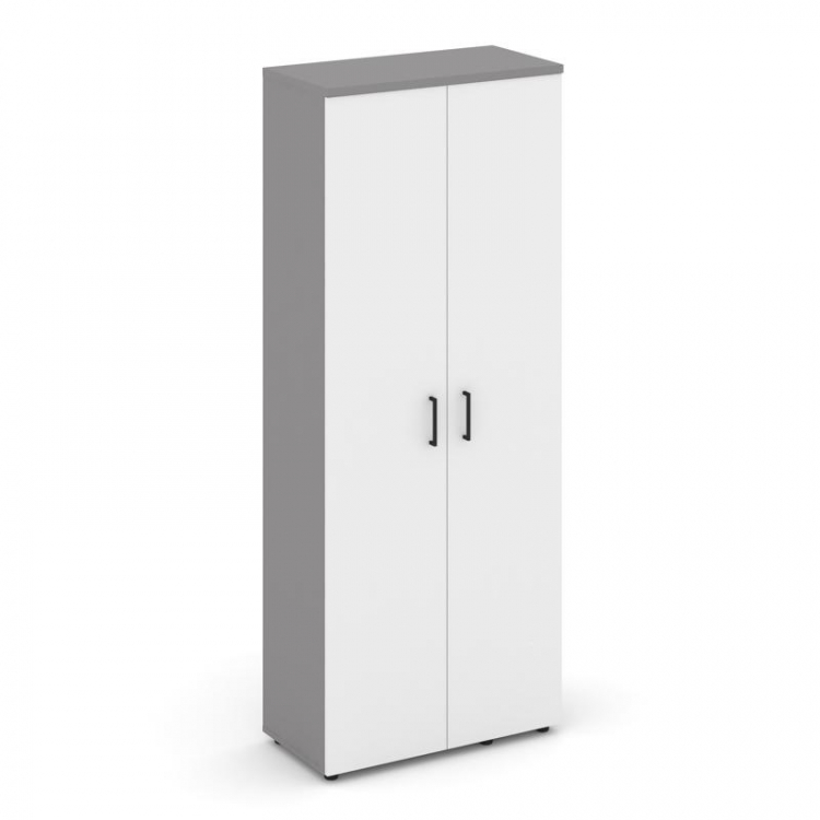 Стайл Проджект Гардероб широкий неглубокий SN.GB.E-003 Серый Пепел/Белый/Черный Ручки 796*400*1982