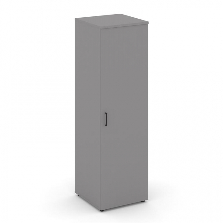 Стайл Проджект Гардероб узкий глубокий SN.GB.E-002 Серый Пепел/Черный Ручки 600*600*1982