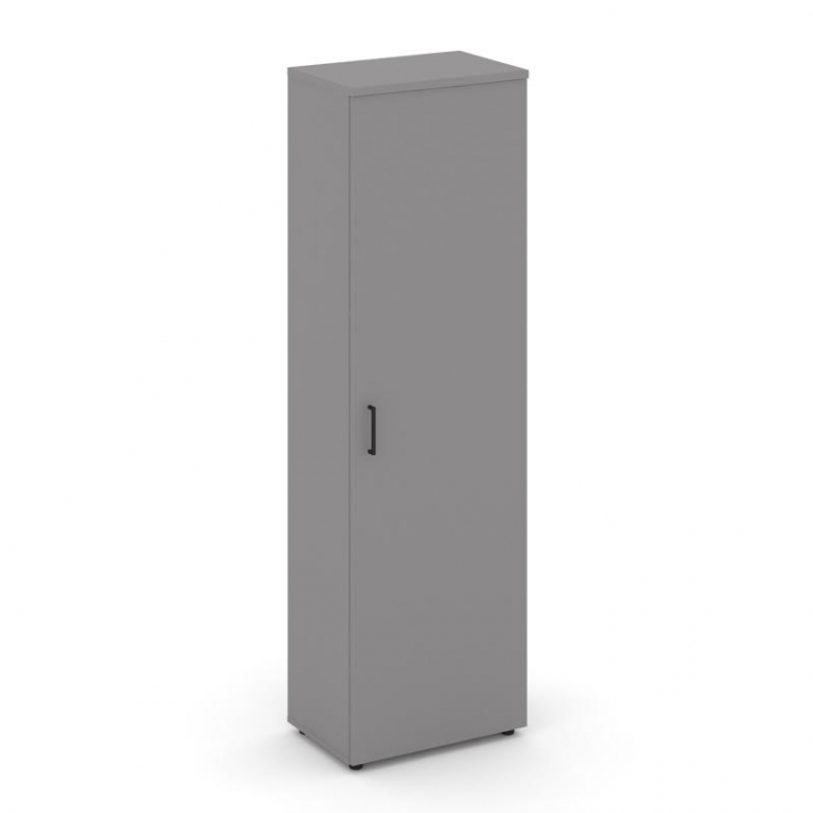 Стайл Проджект Гардероб узкий неглубокий SN.GB.E-001 Серый Пепел/Черный Ручки 600*400*1982