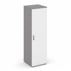 Стайл Проджект Гардероб узкий глубокий SN.GB-002 Серый Пепел/Белый/Черный Ручки 600*600*1982