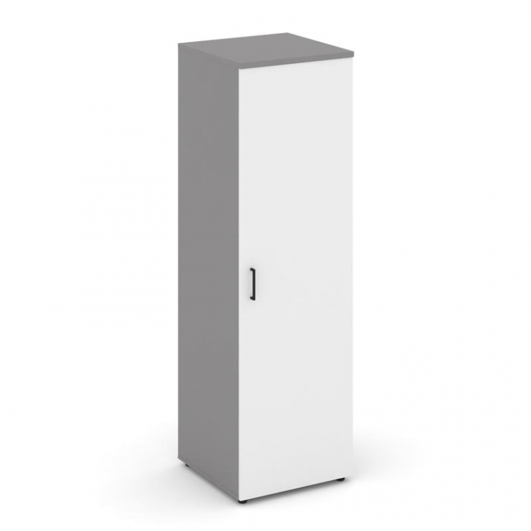 Стайл Проджект Гардероб узкий глубокий SN.GB-002 Серый Пепел/Белый/Черный Ручки 600*600*1982