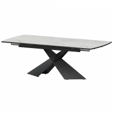 Стол раздвижной Модерн Модерн 1400х800+300 (Н-3832) Серый Каспий/Черный муар 1400x800x750 Обеденные столы в пластике
