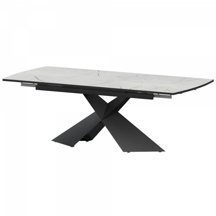 Стол раздвижной Модерн Модерн 1400х800+300 (Н-3832) Серый Каспий/Черный муар 1400x800x750 Обеденные столы в пластике