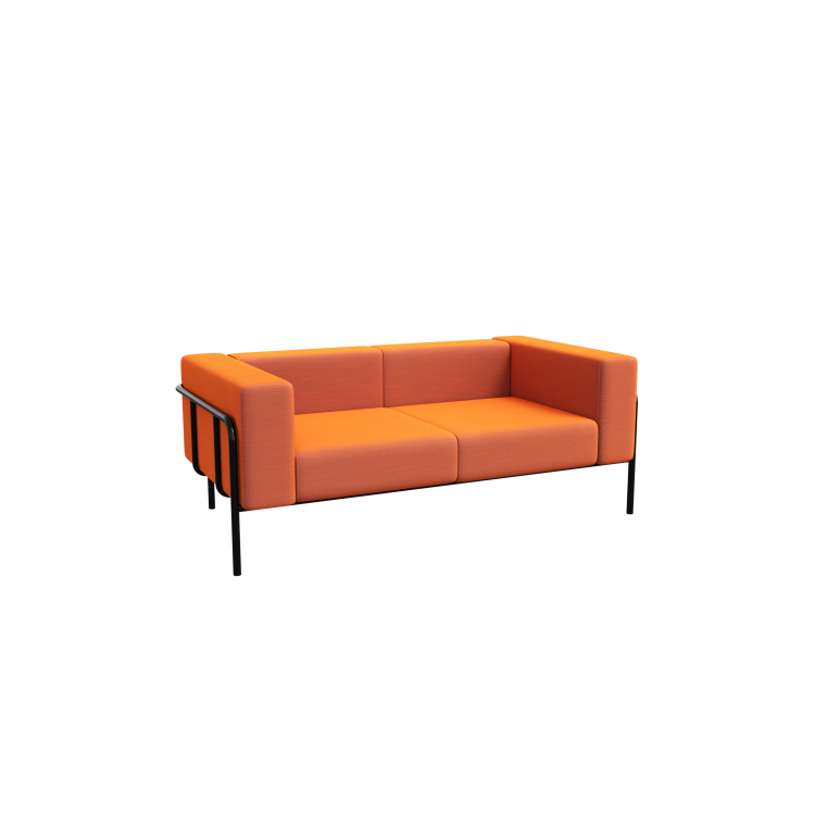 Flex Диван двухместный FLX-2 Velvet Lux 72/Металл Черный 1750*915*690