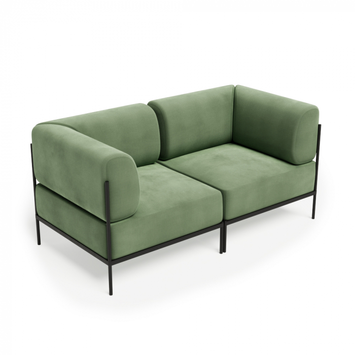 Rio Диван двухместный РСЕ-05 Teddy 338/Металл Черный 1620*810*770