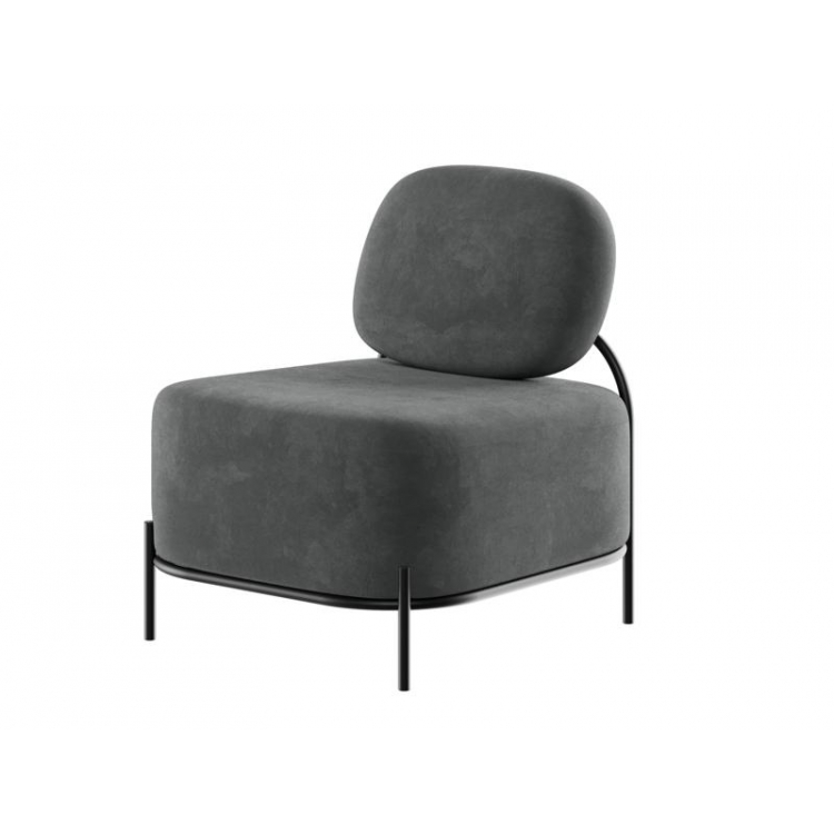 Jive Диван одноместный JVE-1 Velutto 75/Металл Черный 670*720*770