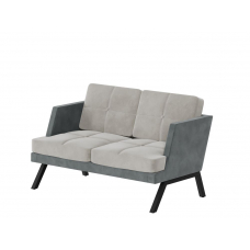 Aldo Диван двухместный с декором из пуговиц ALDB-02L Storm 022/Storm 017/Металл Черный 1430*875*890