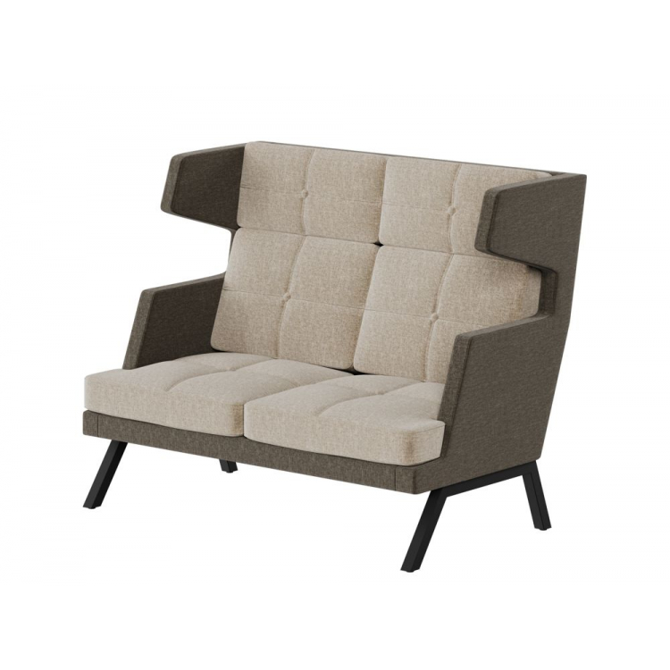 Aldo Диван двухместный высокий с декором из пуговиц ALDB-02 Сан 03/Сан 06/Металл Черный 1430*960*118