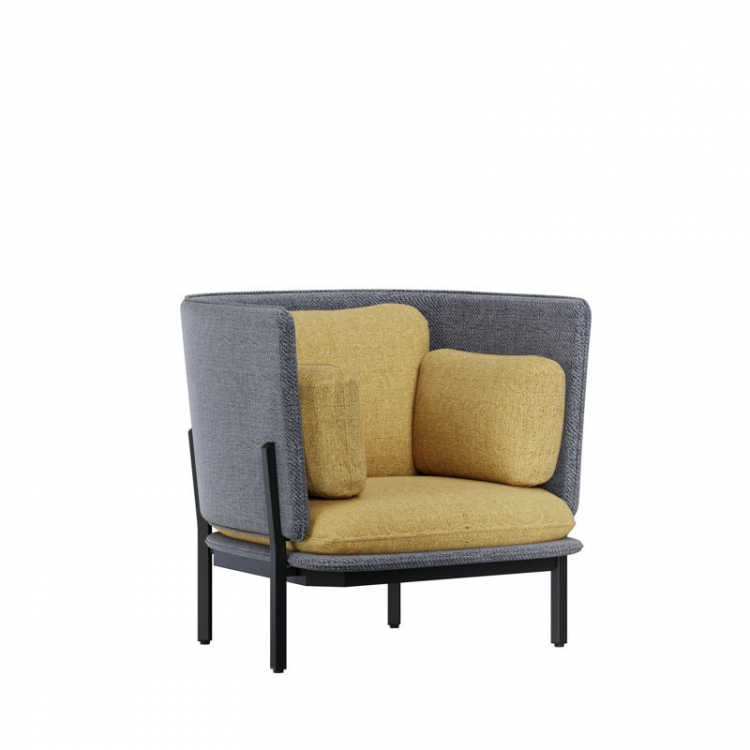 Stato Диван одноместный с низкой спинкой STA-01L Matrix 543/Matrix 994/Металл Черный 970*850*855