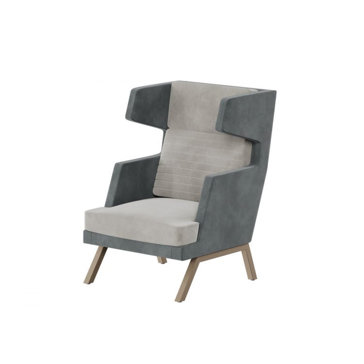 Aldo Кресло высокое ALD-01 Storm 022/Storm 017/Металл Капучино 790*960*1180