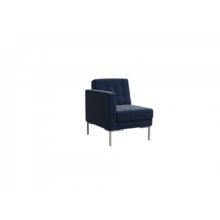 Forest Секция с подлокотником одноместная FR-SP-01 (R) Kardif 028/Металл Серый 690*800*840