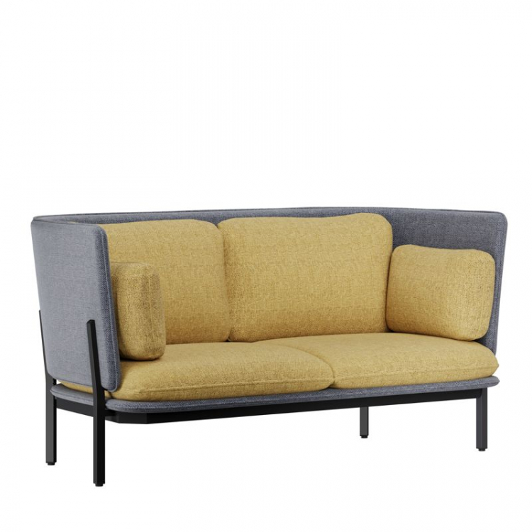 Stato Диван двухместный с низкой спинкой STA-02L Matrix 543/Matrix 994/Металл Черный 1730*850*855