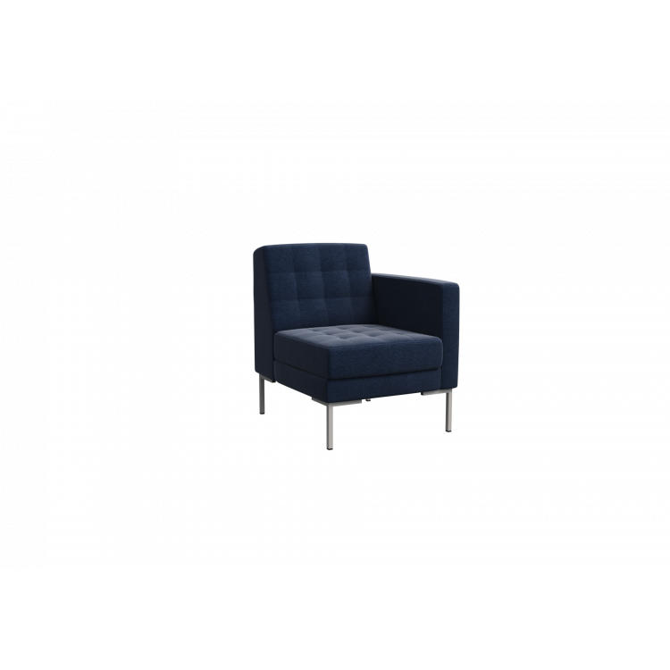 Forest Секция с подлокотником одноместная FR-SP-01 (L) Kardif 028/Металл Серый 690*800*840