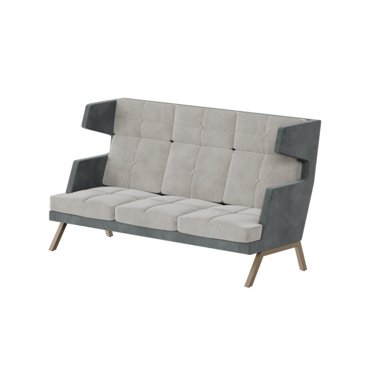 Aldo Диван трёхместный высокий с декором из пуговиц ALDB-03 Storm 022/Storm 017/Металл Капучино 2010