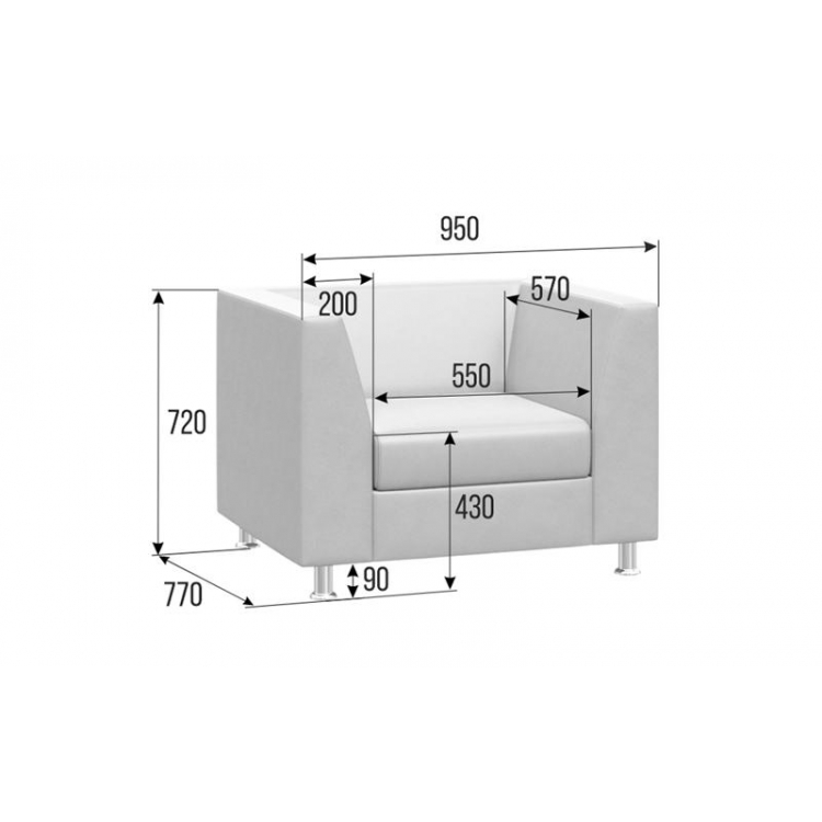 Prime Диван с подлокотниками одноместный PR.DP-1 Oregon 17 950*770*720