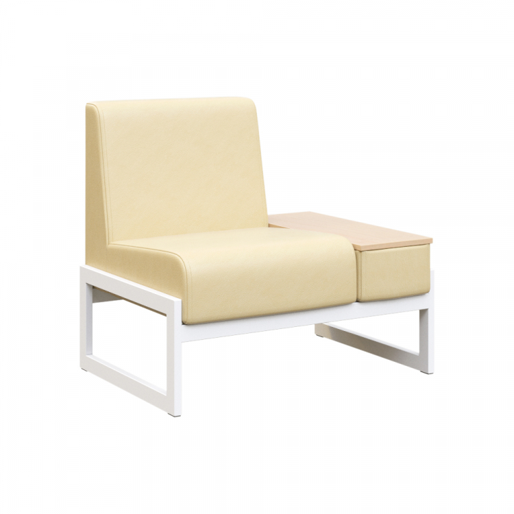 Module Диван одномест. столик унив. MD.D1-ST1 Oregon 11/Акация Лорка/Металл Белый 980*700*800