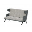 Aldo Диван трёхместный высокий с декором из пуговиц ALDB-03 Storm 022/Storm 017/Металл Черный 2010*9