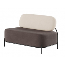 Jive Диван двухместный JVE-2 Velvet lux 58/Velvet lux 100/Металл Черный 1250*720*770