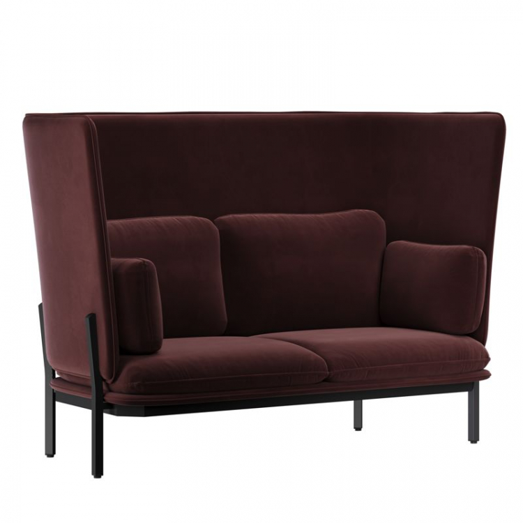 Stato Диван двухместный с высокой спинкой STA-02 Velutto 29/Металл Черный 1820*900*1200