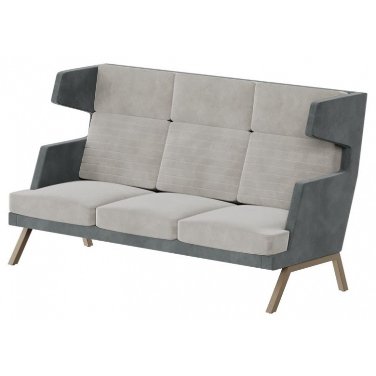 Aldo Диван трёхместный высокий ALD-03 Storm 022/Storm 017/Металл Капучино 2010*960*1180