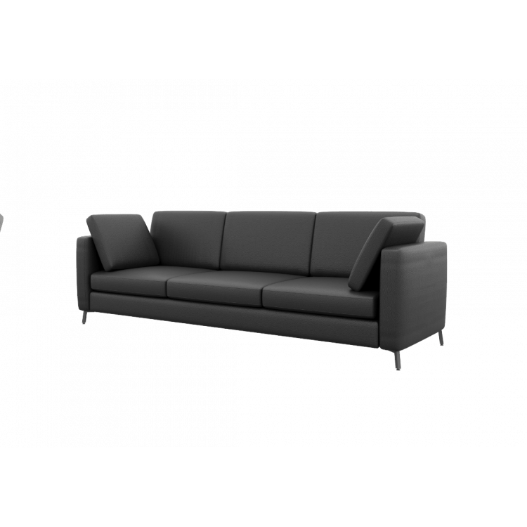 Brasco Диван трехместный BRS-3 Nappa 999/Металл Черный 2450*800*840