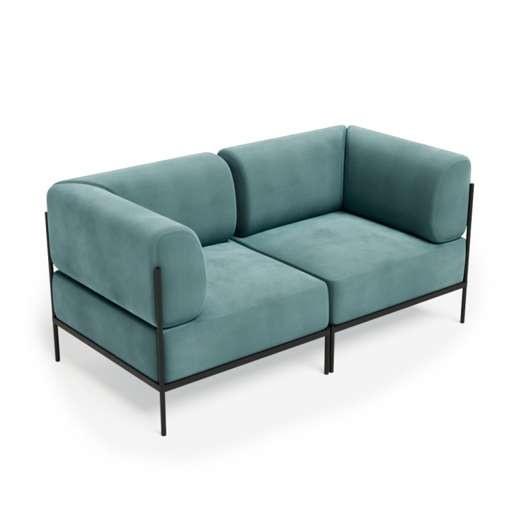 Rio Диван двухместный РСЕ-05 Teddy 310/Металл Черный 1620*810*770