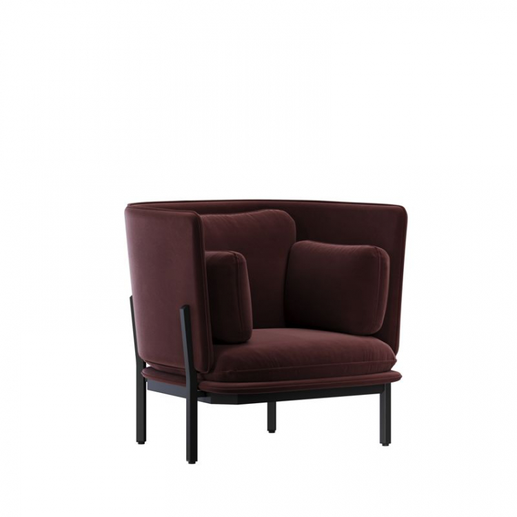 Stato Диван одноместный с низкой спинкой STA-01L Velutto 29/Металл Черный 970*850*855