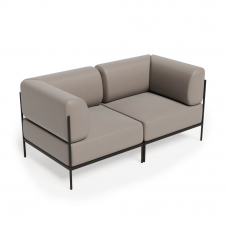 Rio Диван двухместный РСЕ-05 Линкольн 201/Металл Черный 1620*810*770