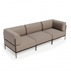 Rio Диван трёхместный РСЕ-06 Линкольн 201/Металл Черный 2430*810*770