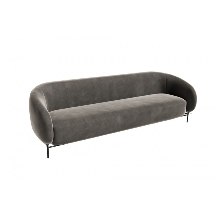 Belt Диван трёхместный BLT-3 Velutto 75/Металл Черный 2210*850*730