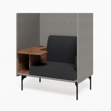 Bridge Диван одноместный BRG-1 Сан 13/Сан 08/Дуб Табак/Металл Черный 1115*852*1350