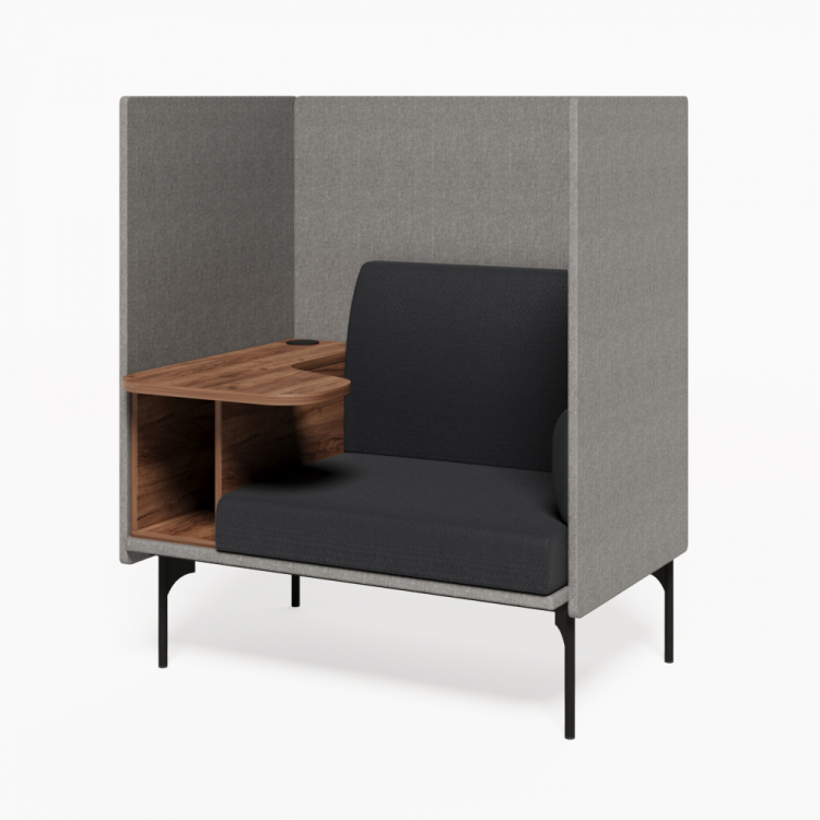 Bridge Диван одноместный BRG-1 Сан 13/Сан 08/Дуб Табак/Металл Черный 1115*852*1350