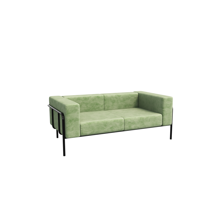 Flex Диван двухместный FLX-2 Teddy 917/Металл Черный 1750*915*690