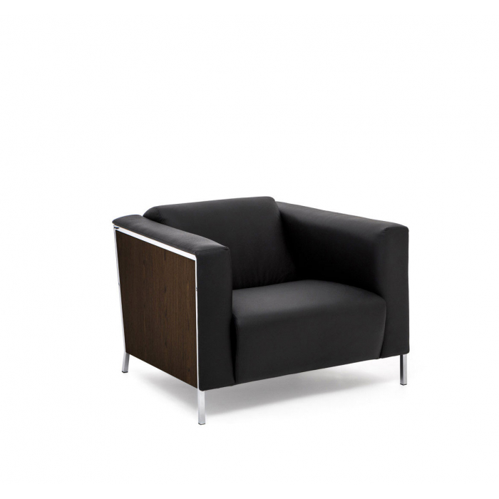 VISPO Wood Кресло, кожа орех/черный