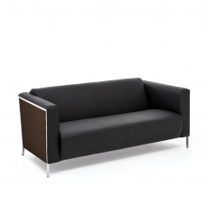 VISPO Wood 2 местный диван, кожа орех/черный