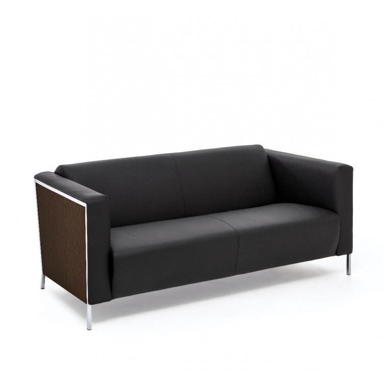 VISPO Wood 2 местный диван, кожа орех/черный