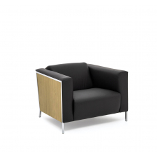 VISPO Wood Кресло, кожа дуб светл/черный