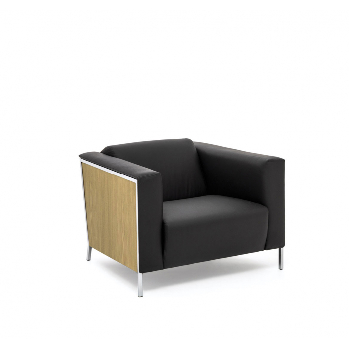 VISPO Wood Кресло, кожа дуб светл/черный