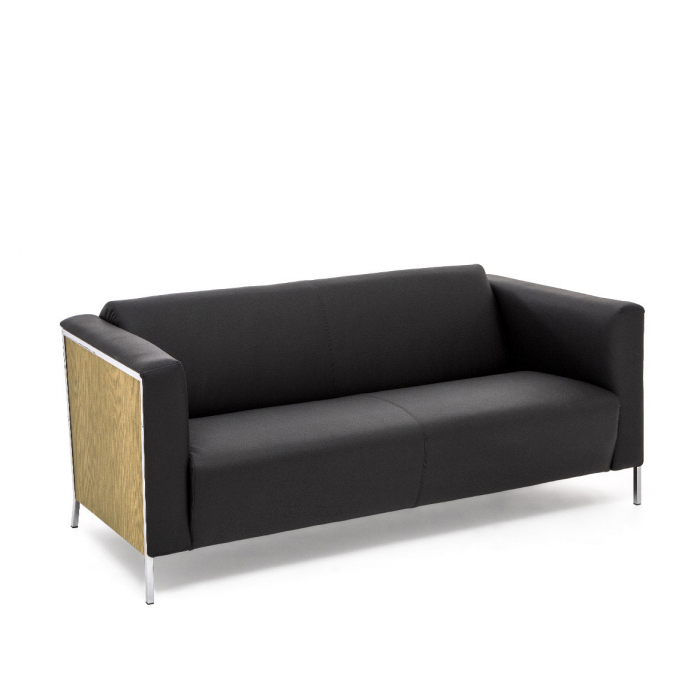 VISPO Wood 2 местный диван, кожа дуб светл/черный