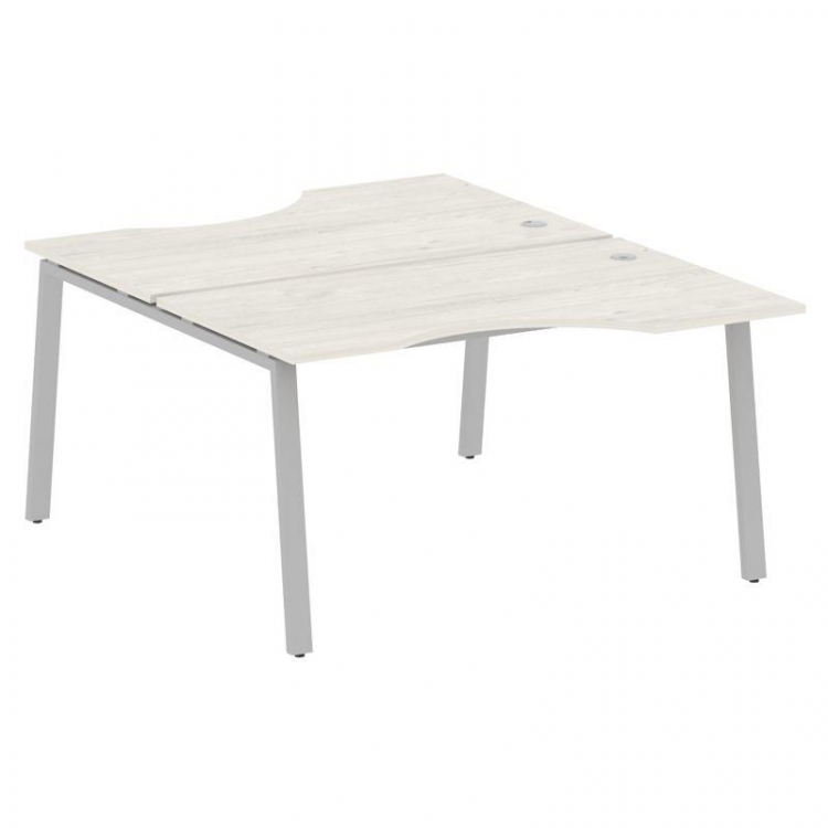 Metal System Рабочая станция криволинейная на А-образном м/к БА.РАС-СА-2.2 Дуб Наварра/Металл Серый