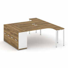 Concept Рабочая станция с опорным распаш. шкафом CN.DSA-210 W Сандал Янтарный/Белый Бриллиант/Металл