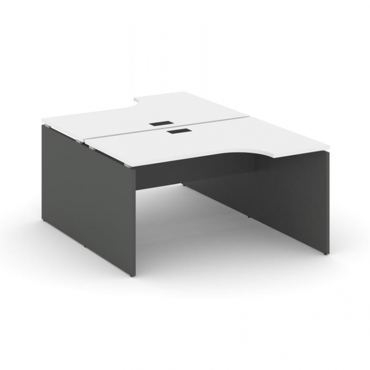 Style Project Рабочая станция эргоном. SN-D.DRPA-001 Белый/Антрацит/Черная Заглушка 1380*1232/1992*7