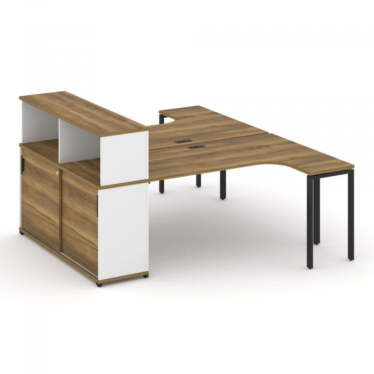 Concept Рабочая станция с опорным шкафом-купе с надставкой низ. CN.DSA-220 B Сандал Янтарный/Белый Б