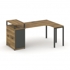 Concept Стол эргономичный с опорным распаш. шкафом с верх. горизонтом CN.SA-212(R) A Сандал Янтарный