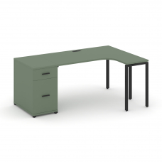 Concept Стол эргономичный CN.SA-403(R) B Кобо/Металл Черный 1800*1180*750