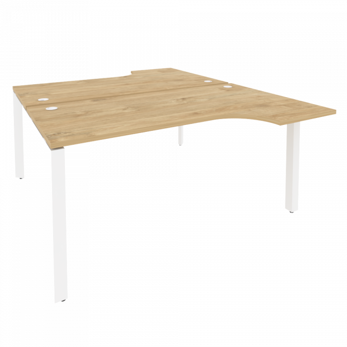 Оникс Рабочая станция на П-образном м/к O.MP-D.SA-1 Тиквуд Светлый/Металл Белый 1580*1995*750 (1475/