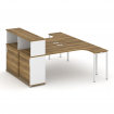Concept Рабочая станция с опорным шкафом-купе с надставкой низ. CN.DSA-220 W Сандал Янтарный/Белый Б